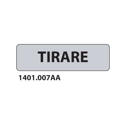 Cartello adesivo per interni ''Tirare'' 17x4,5 cm Dixon Industries conf. 15 pezzi - 1401.007AA