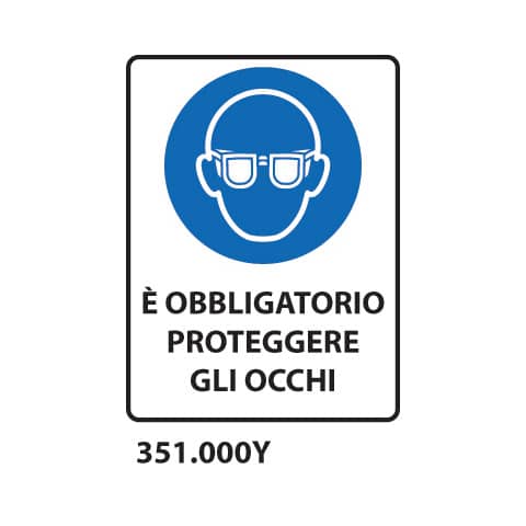 Cartello di obbligo ''È obbligatorio proteggere gli occhi'' Dixon Industries 27x33 cm - 351.000Y