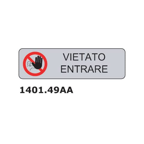 Cartello adesivo per interni ''Vietato entrare'' 17x4,5 cm Dixon Industries conf. 15 pezzi - 1401.049AA