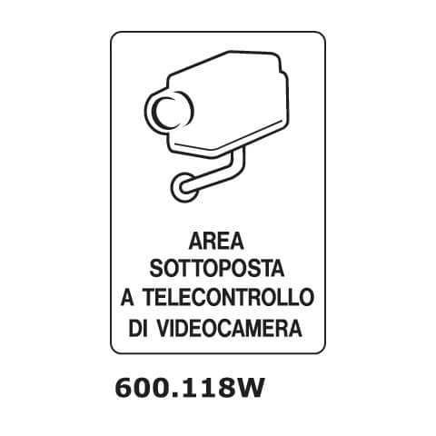 Cartello di avviso ''Area sottoposta a telecontrollo di videocamera'' 20x15 cm Dixon Industries 600.118W