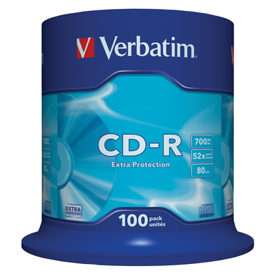 Cd-r 80 min. 700 mb Verbatim campana pz.100