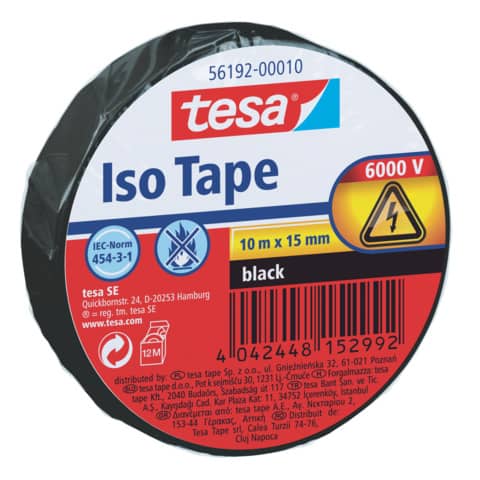 Nastro isolante tesa autoestinguente 15 mm x 10 m nero 56192-00010-22