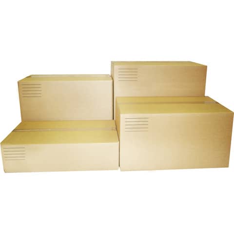 Scatole americane imballo di cartone a 2 onde 600x400x200 mm colore avana - conf. 10 pezzi - 12646601