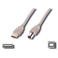 Cavo usb 2.0 connettori a-b, lunghezza mt. 3 colore grigio chiaro