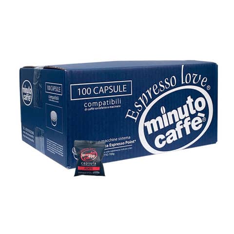 Caffè in capsule compatibili Lavazza Espresso Point Minuto caffè Espresso love2 forte - cartone 100 pezzi - 02856