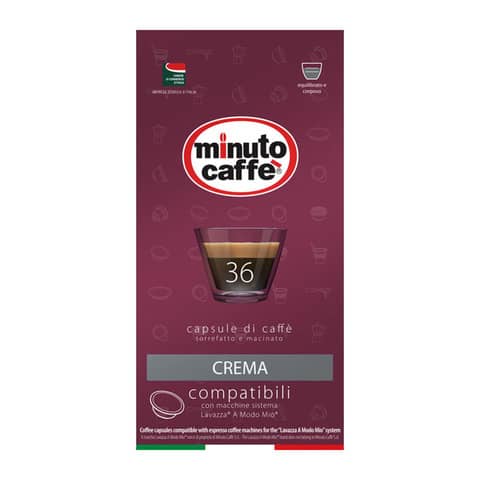 Caffè in capsule compatibili A Modo Mio Minuto caffè Espresso love4 crema - astuccio 36 pezzi - 02858