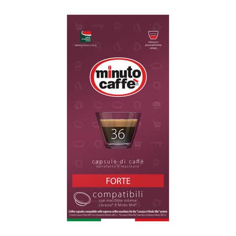 Caffè in capsule compatibili A Modo Mio Minuto caffè Espresso love4 forte - astuccio 36 pezzi - 02860