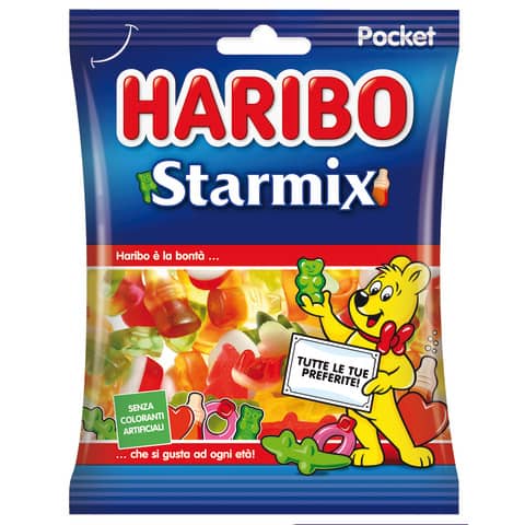 Caramelle Haribo Starmix - busta 100 gr - assortiti frutta - 61521