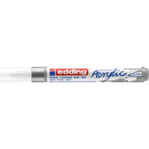 Marcatore acrilico Edding 5100 - punta tonda 2-3 mm tratto medio - argento - 4-5100923