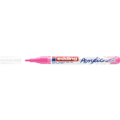 Marcatore acrilico Edding 5300  - punta tonda 1-2 mm tratto fine - rosa fluo - 4-5300069