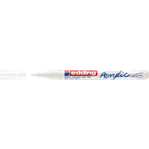 Marcatore acrilico Edding 5300  - punta tonda 1-2 mm tratto fine - bianco-traffico - 4-5300922