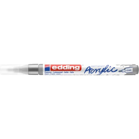 Marcatore acrilico Edding 5300  - punta tonda 1-2 mm tratto fine - argento - 4-5300923