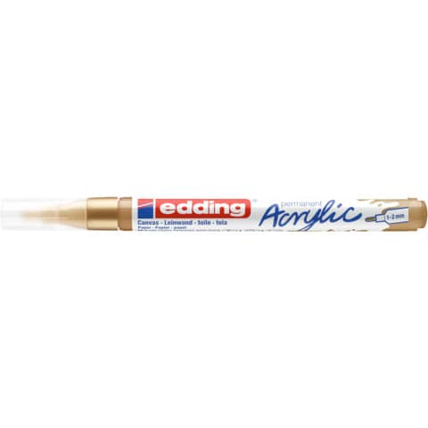 Marcatore acrilico Edding 5300  - punta tonda 1-2 mm tratto fine - oro-prezioso - 4-5300924