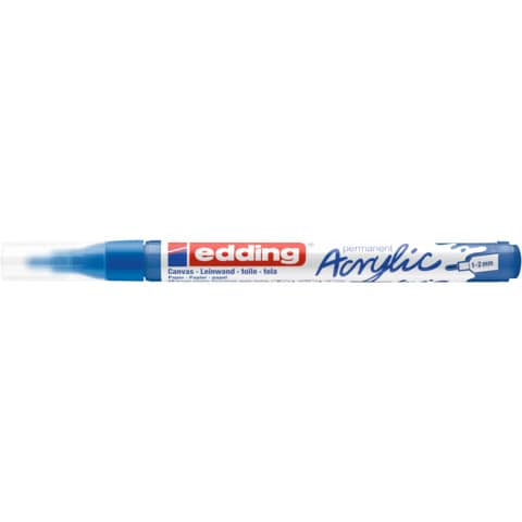 Marcatore acrilico Edding 5300  - punta tonda 1-2 mm tratto fine - blu-genziana - 4-5300903