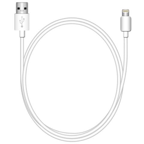 Cavo di ricarica e sincronizzazione USB 2.0 Lightning 1 mt Media Range bianco MRCS178