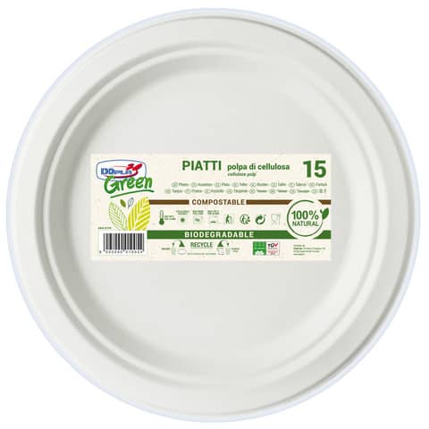 Piatti in polpa di cellulosa D.317mm 15 pz Dopla Pizza 7752