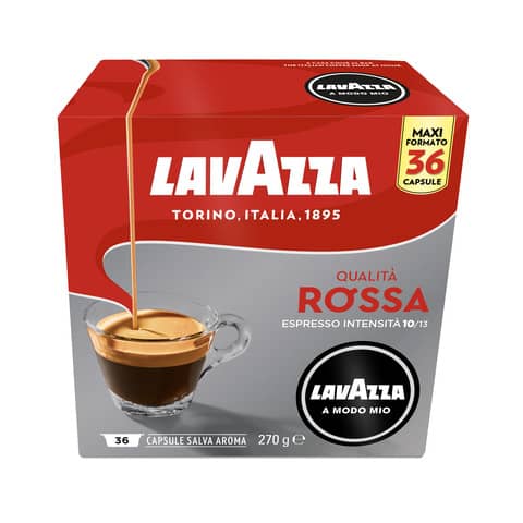 Caffè in cialde Lavazza Astuccio 36 capsule A Modo Mio Qualità Rossa 8888