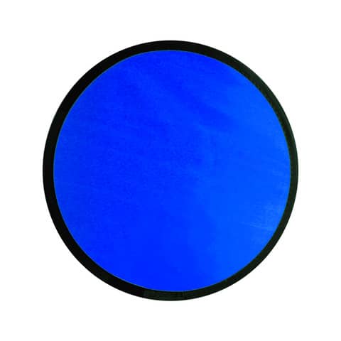 frisbee pieghevole in poliestere con pouch colorata coordinata - ø 25 cm - blu-silver 5007785