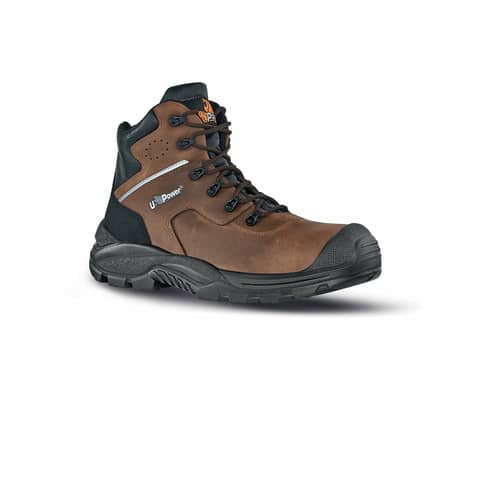 Scarpe antinfortunistiche in pelle pull-up idrorepellente Greenland S3 SRC nero-marrone U-Power N° 39 - RR10364-39