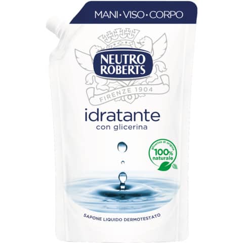 Sapone liquido con glicerina - 400 ml Neutro Roberts Idratante - ecopouch 06-0270