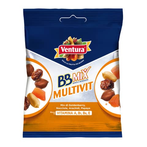 Misto di frutta secca e sgusciata BB Extra Pocket Ventura multivitaminico 50 gr - conf. da 12 pezzi - 7312