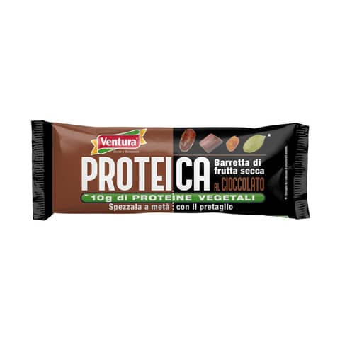 Barretta Proteica di frutta secca ed essiccata 50 gr Ventura cioccolato - conf. da 15 pezzi - 7861