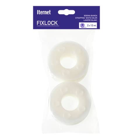 Bobina in nylon dentato ultra resistente per fascettatrice FIXLOCK - Conf. 2 bobine Iternet bianco - 0072