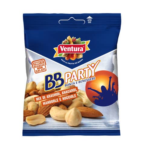 Misto di frutta sgusciata e tostata BB Party Pocket Ventura 50 gr - conf. da 12 pezzi - 7305