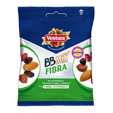 Misto di frutta secca e sgusciata BB Extra Pocket Ventura fibra 50 gr - conf. da 12 pezzi - 7362