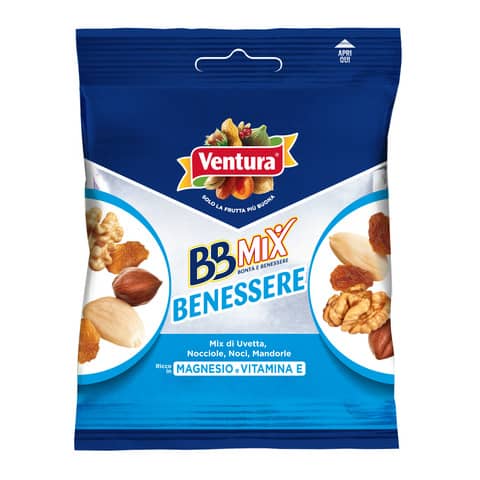 Misto di frutta secca e sgusciata BB Extra Pocket Ventura benessere - 50 gr conf. da 12 pezzi - 7360