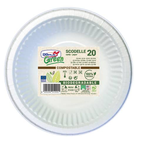 Scodelle carta Fluted Bio-Coated conf. 20 pz Dopla Green 450 ml 32420