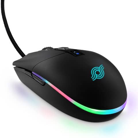 Mouse ottico con cavo da gaming 6 pulsanti - retroilluminazione RGB in 10 colori Media Range nero - MRGS202