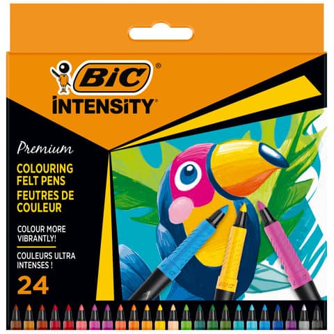 Pennarelli con grip BIC Intensity Premium tratto 0,73 mm - conf. 24 colori assortiti - 977892