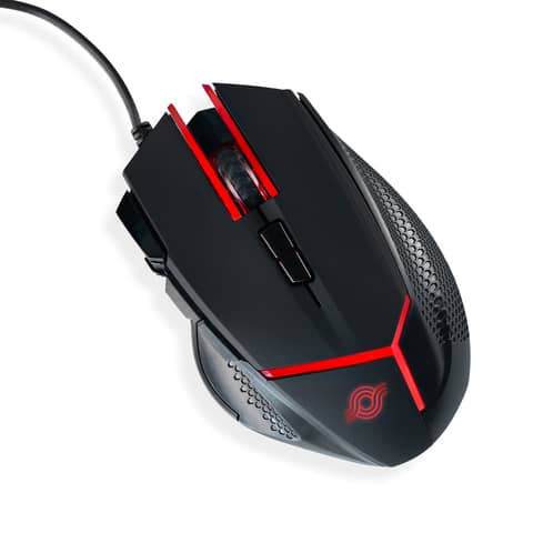 Mouse ottico con cavo da gaming 9 pulsanti - retroilluminazione rossa Media Range nero - MRGS200