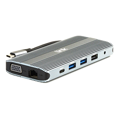 Docking station usb-c - 12 usb-hdmi-dp-vga-pd-audio-gigabit-card