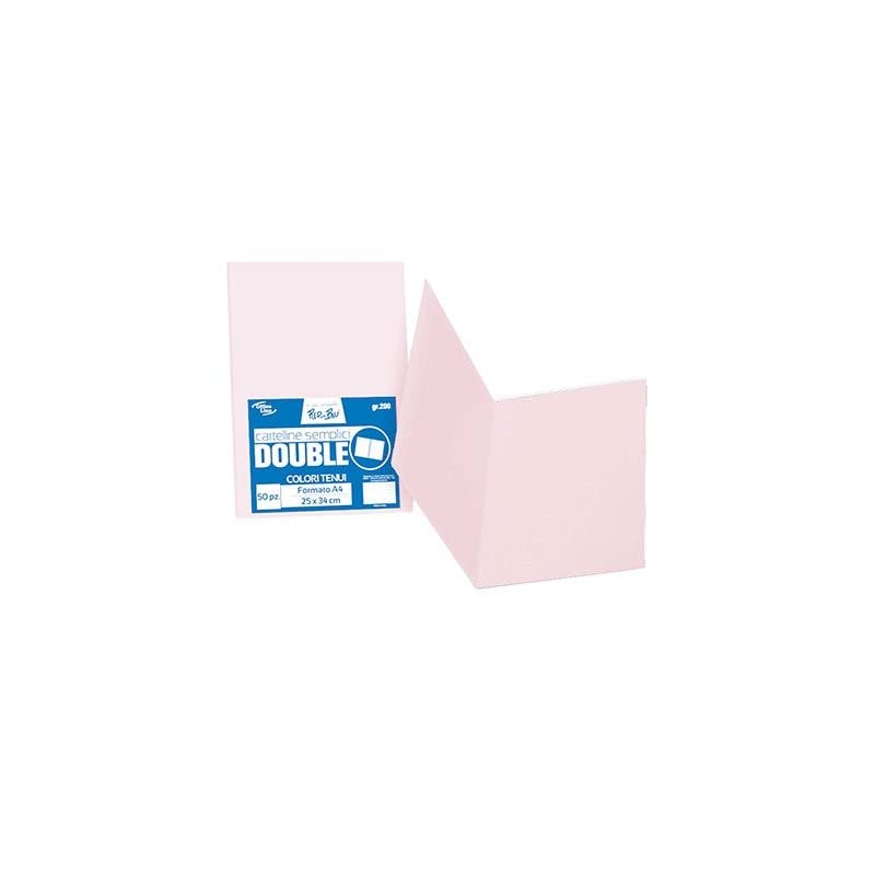 Cartellina semplice Double colore tenue rosa pz.50