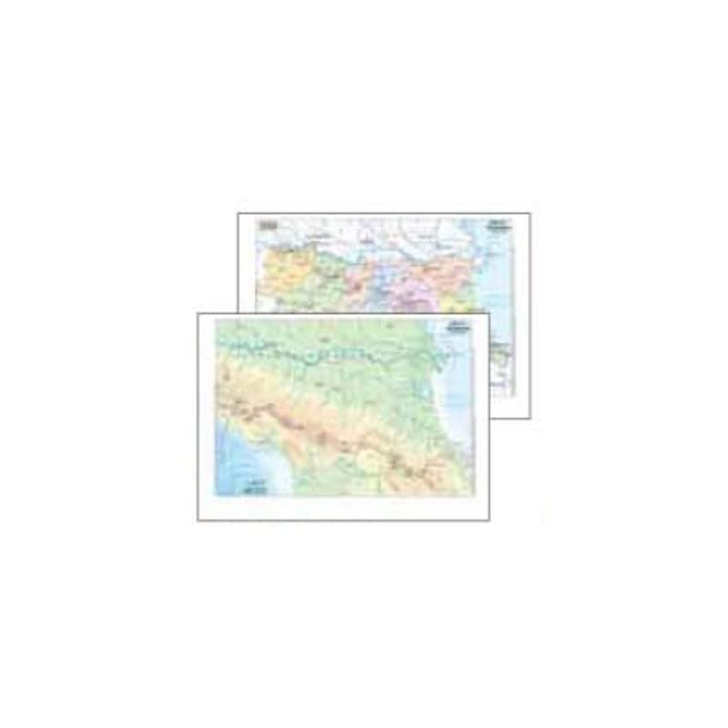 Cartina geografica fisico / politica 29,7x42 emilia romagna