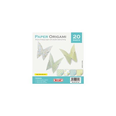 Carta origami con stampa su 2 lati gr.80 cm.15x15 fg.20 assortimento d