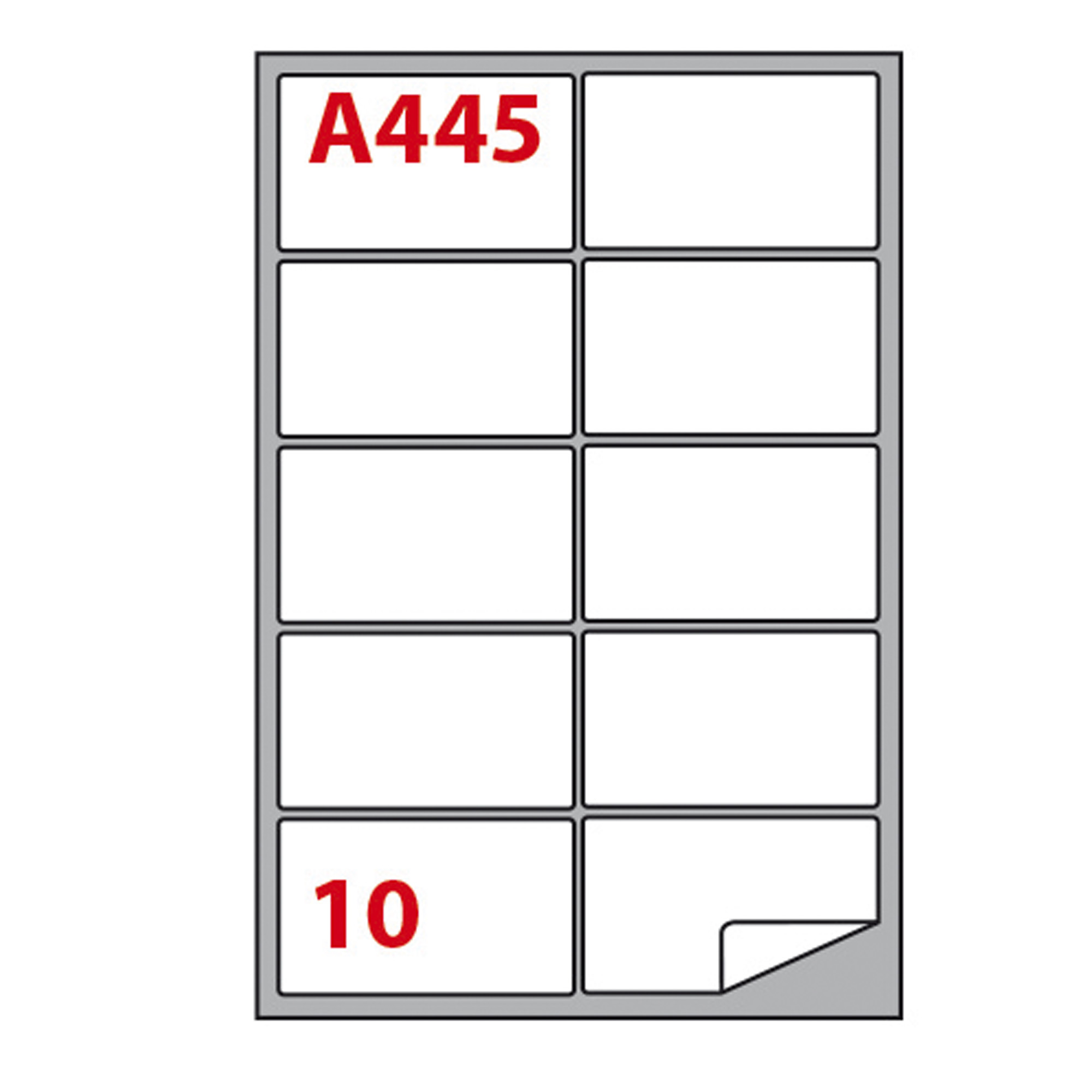 Etichetta adesiva A445 - permanente - 99,6x57 mm - 10 etichette per foglio - bianco - Markin - scatola 100 fogli A4