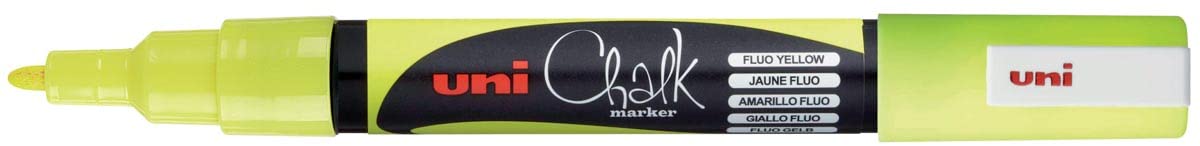 Marker Uni chalk gesso liquido pwe3Ms punta fine giallo fluo