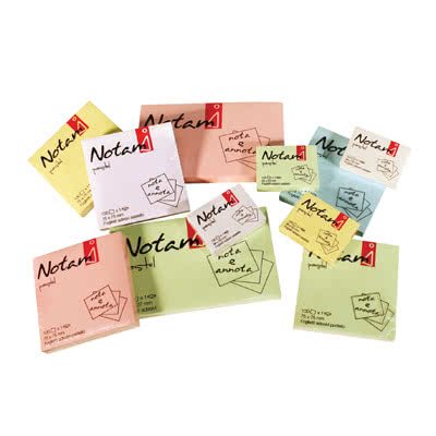 Foglietti adesivi Notami gr.75 fg 100 mm.38x50 colori pastello