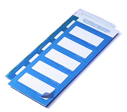 Badge adesivi in tessuto 30x60 pz.50 bianco con bordo azzurro