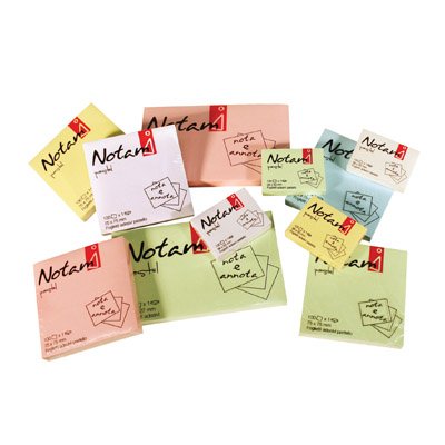 Foglietti adesivi Notami gr.75 fg 100 mm.75x127 colori pastello