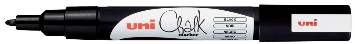 Marker Uni chalk gesso liquido pwe3Ms punta fine nero