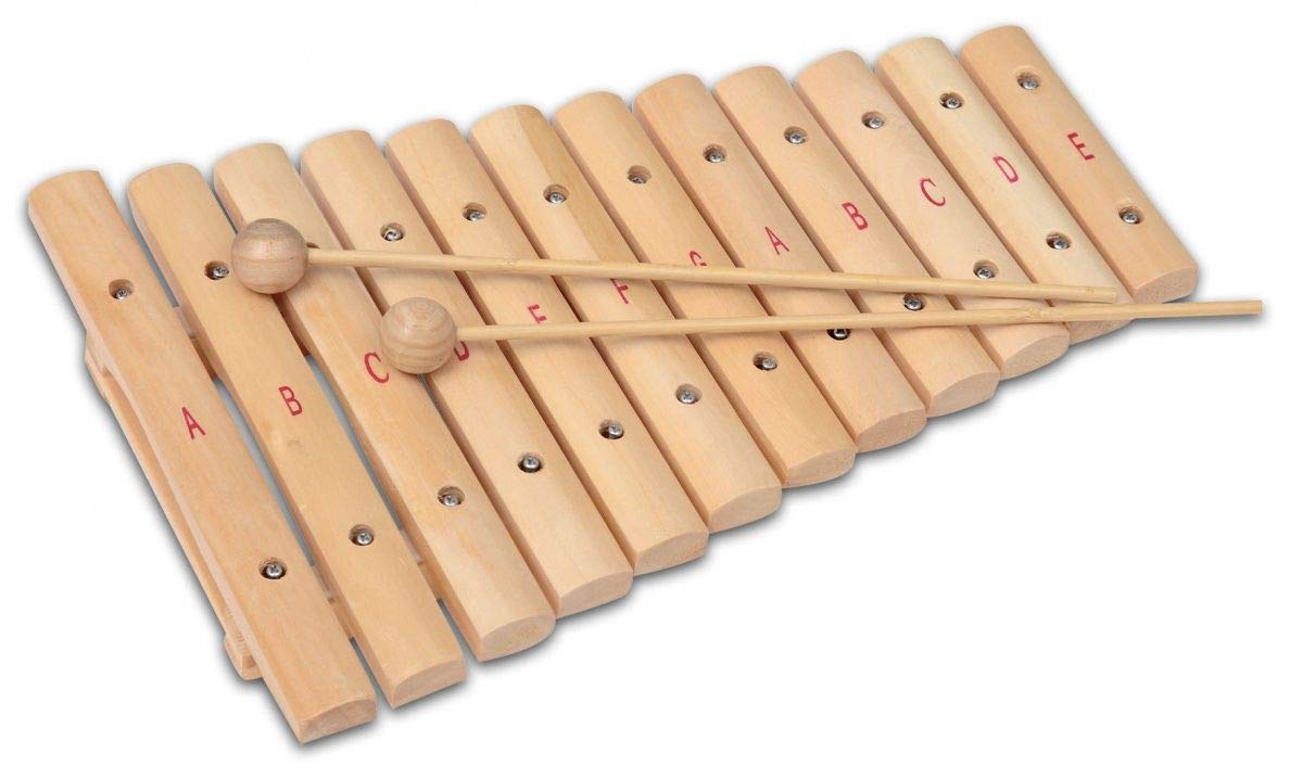 Xilofono 12 note in legno con 2 bacchette