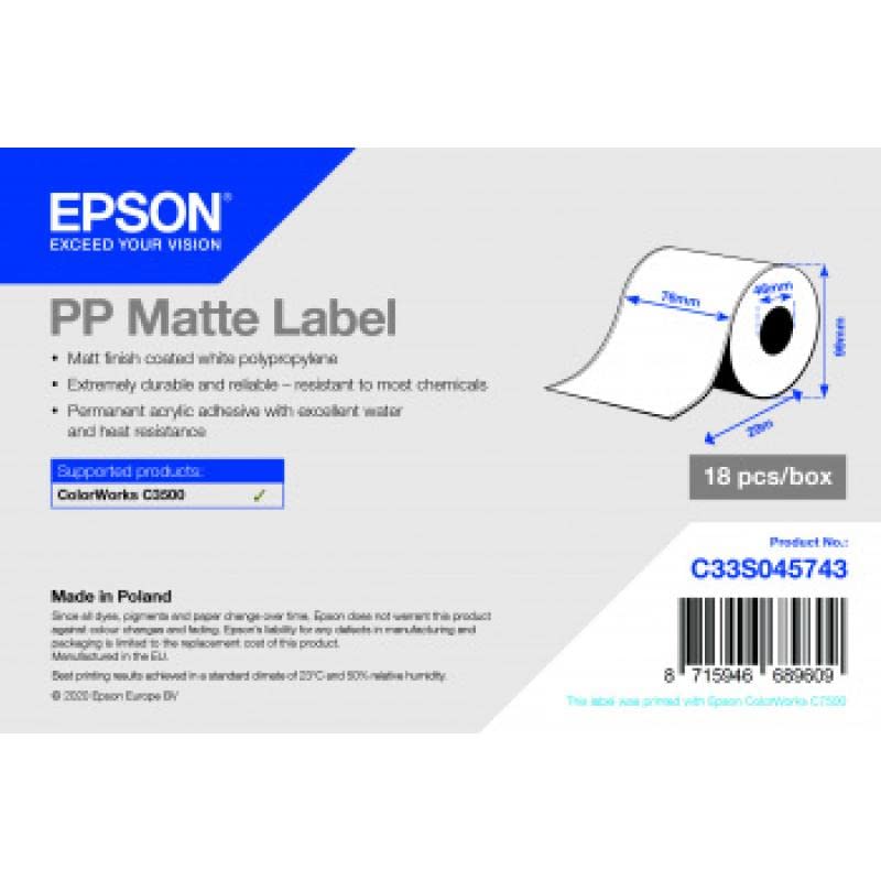 PP MATTE LABEL CONT.R 76MMX29M