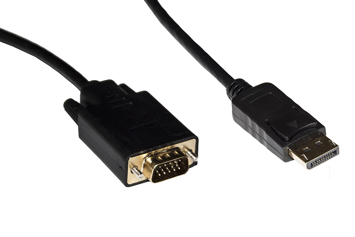 Cavo displayport 1.2 maschio - vga 15 poli maschio contat. dorati mt 1