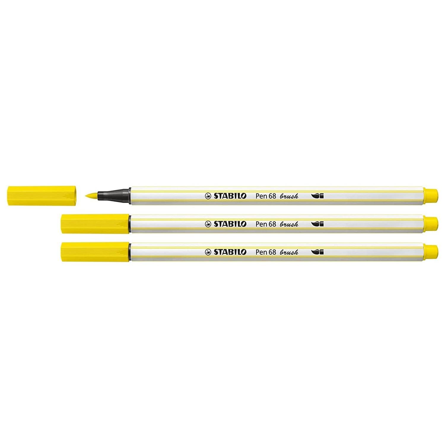 Penna Stabilo Pen 68 brush giallo limone