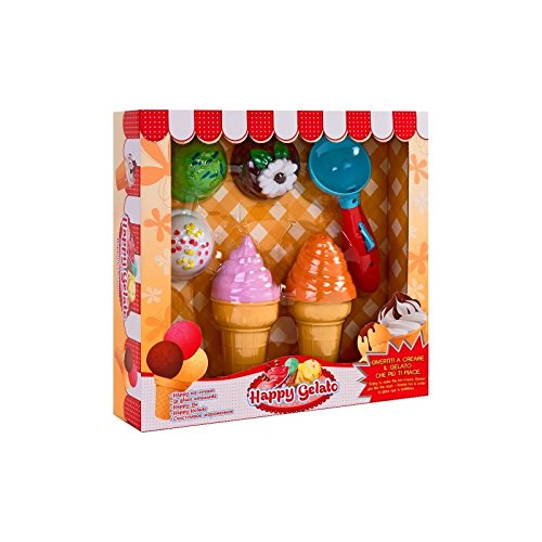 Set gelato con coni palline e cucchiaio 8 pezzi