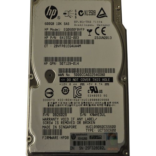 HPE SPARE HDD 600GB 10K SAS 2.5